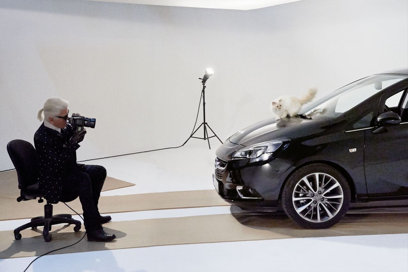 Illustration for article titled Karl Lagerfeld's Cat Is Now (Adorably) Advertising Cars